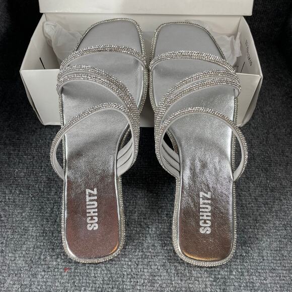 SCHUTZ | Shoes | Schutz Sandalia Salto Rasteiro Jeweled  Schutz Sandalia Salto Rasteiro Jeweled Sandals Women\'s 11B NIB Cristal Formal